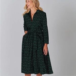 Tucker Allyson Dress Evergreen Art Deco X-Small